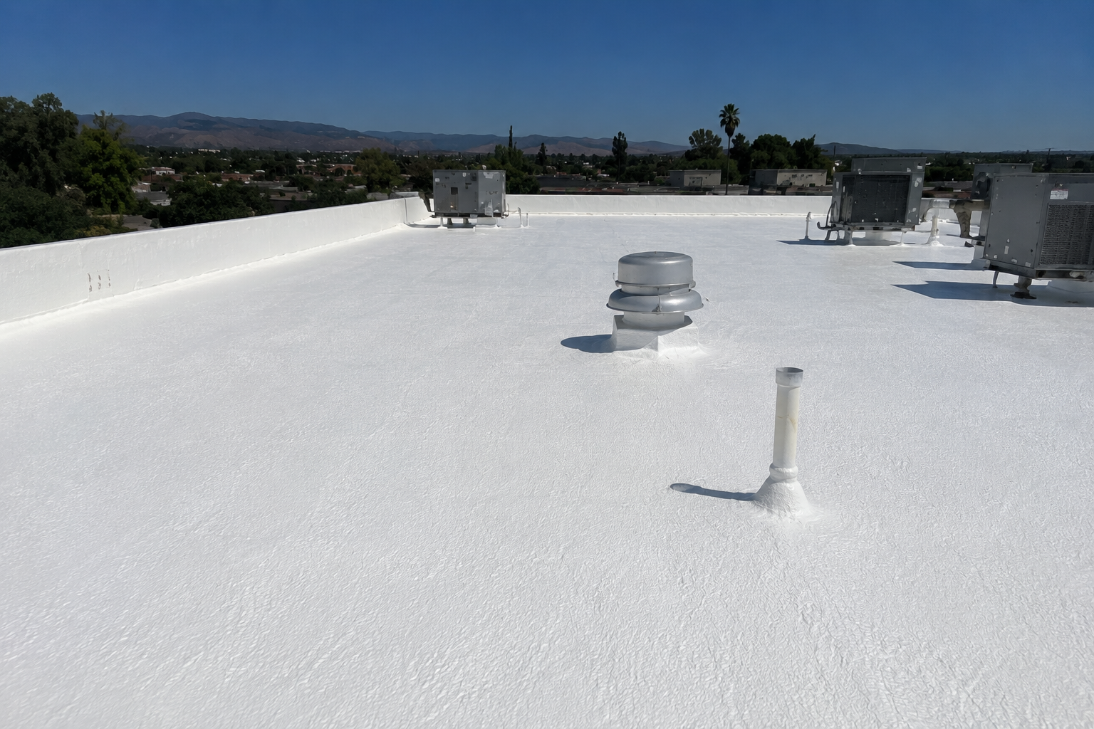 Completed commercial roofing project in Los Angeles
