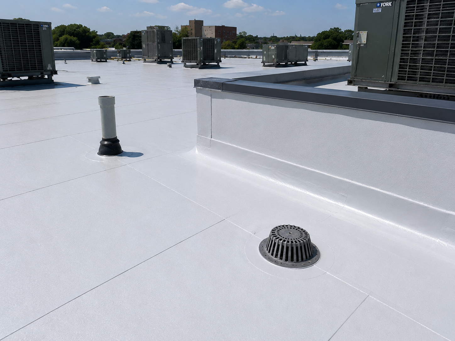 Completed emergency commercial roof repair in Los Angeles