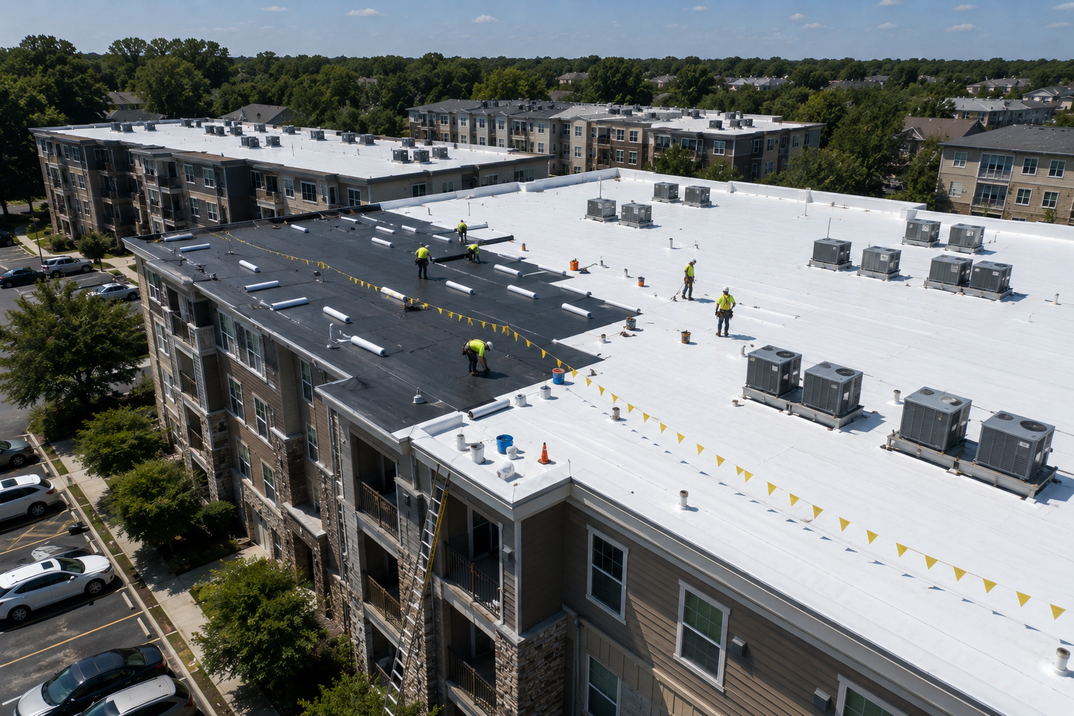 Commercial metal roofing on Los Angeles property
