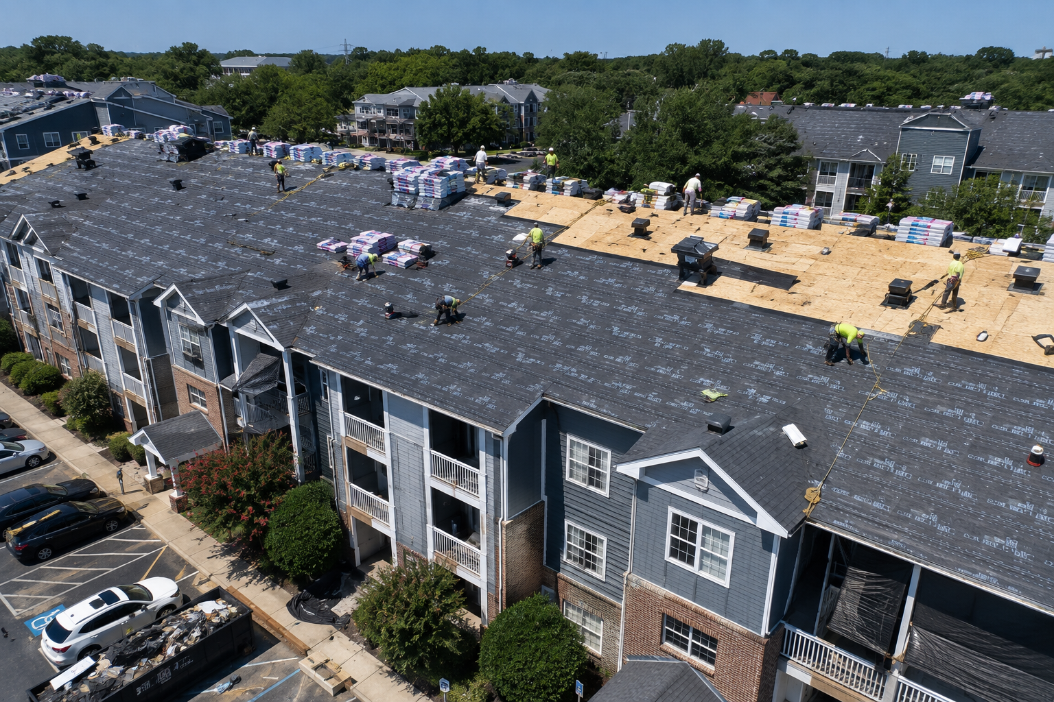 Modified bitumen commercial roofing application